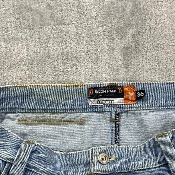 Icon Recon Jeans Men's 36x32 Light Wash Asphalt Technologies Motorcycle Riding - Picture 9 of 15